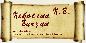 Nikolina Burzan vizit kartica